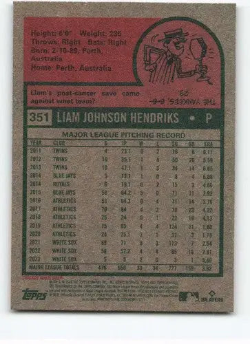 2024 Topps Heritage #351 Liam Hendriks NM-MT White Sox ID:70434 - Trading Cards