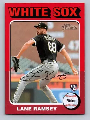 Lane Ramsey baseball card 2024 Topps Heritage #353 with red border design