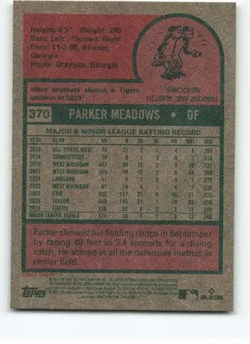 2024 Topps Heritage #370 Parker Meadows NM-MT RC Rookie Tigers ID:70441 - Trading Cards