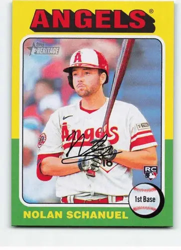 2024 Topps Heritage #389 Nolan Schanuel NM-MT RC Rookie Angels ID:70444 - Trading Cards