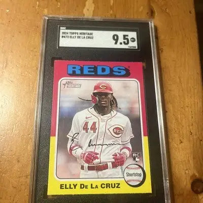 Graded Elly De La Cruz baseball card from 2024 Topps Heritage rookie card collection