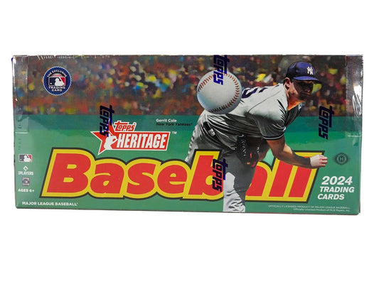 2024 Topps Heritage Baseball Hobby Box with clubhouse collection and hand numbered cards