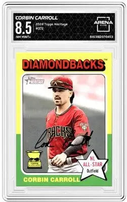 Heritage Corbin Carroll baseball card from 2024 Topps Heritage Arena Club collection