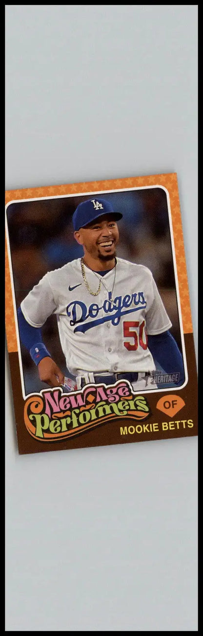 Mookie Betts baseball card from 2024 Topps Heritage Los Angeles Dodgers collection