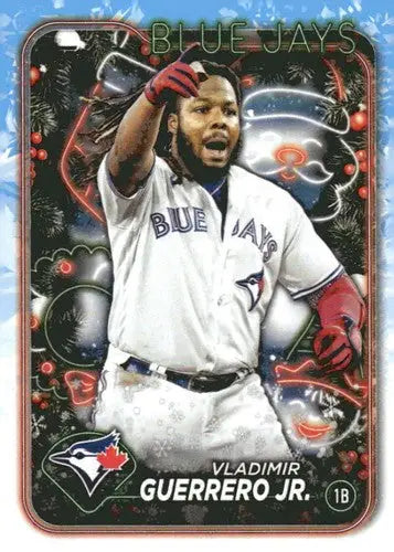 Original gloss 2024 Topps Holiday H133 Vladimir Guerrero Jr. baseball card display