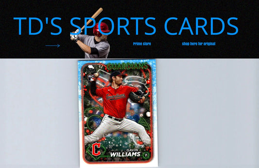 Gavin Williams baseball card 2024 Topps Holiday H173 Gavin Williams Silver Glitter