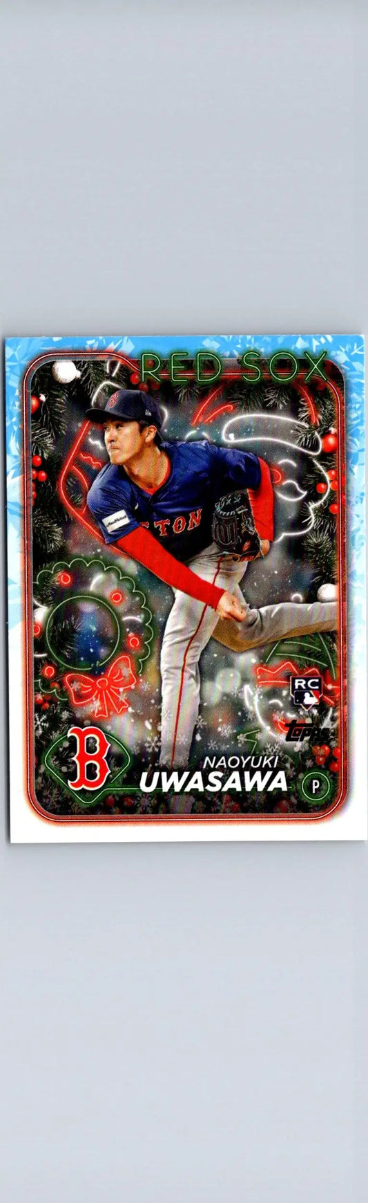 Naojuki Uwasawa Red Sox baseball card from 2024 Topps Holiday H37 Naoyuki Uwasawa
