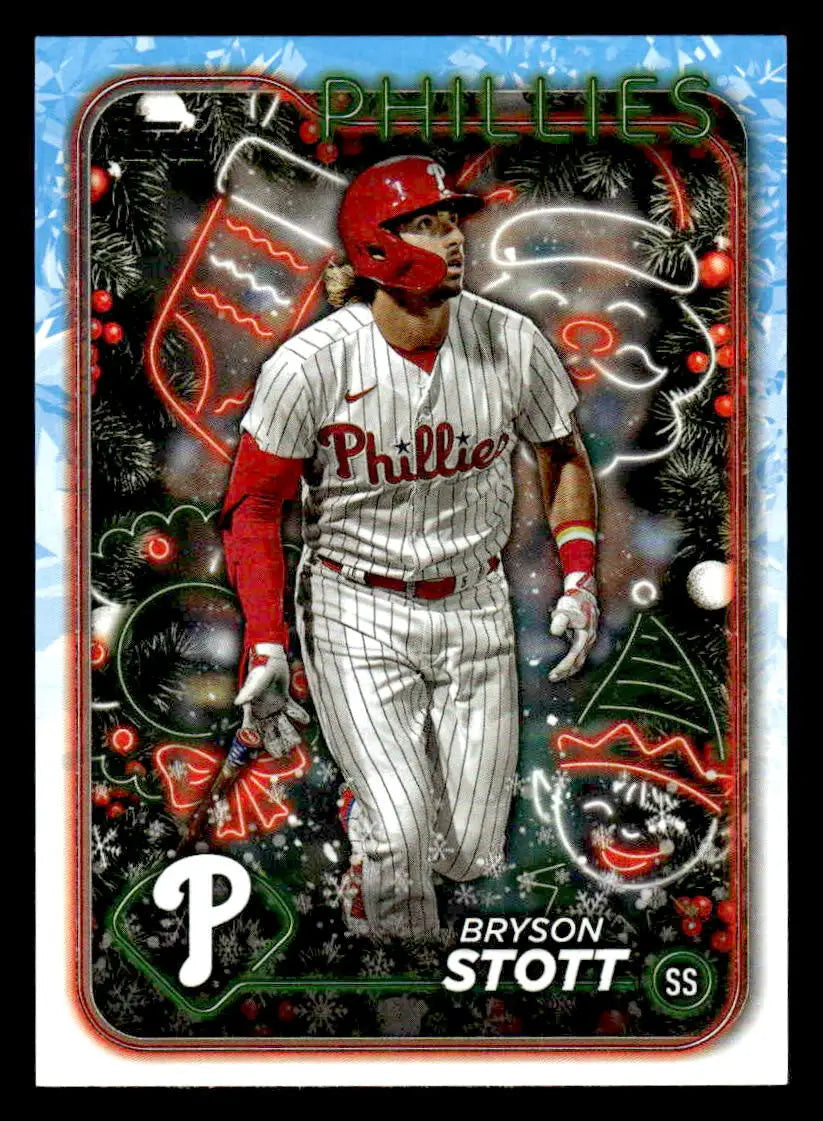 Bryson Stott baseball card from 2024 Topps Holiday H54 Bryson Stott series
