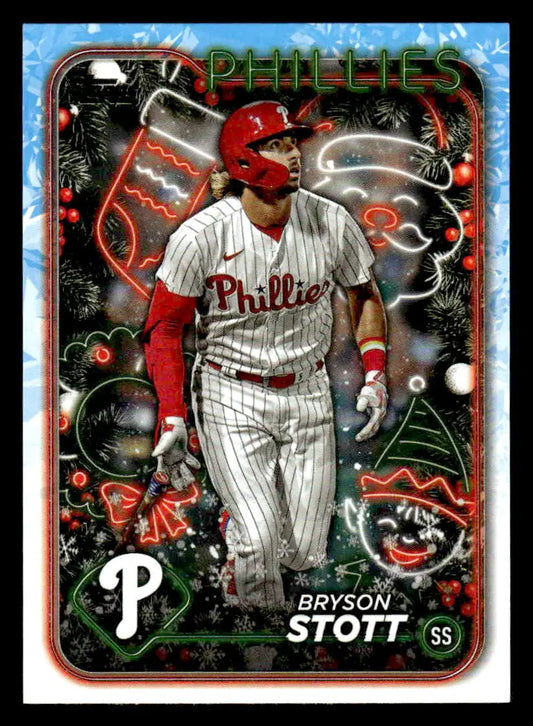 Bryson Stott baseball card from 2024 Topps Holiday H54 Bryson Stott series
