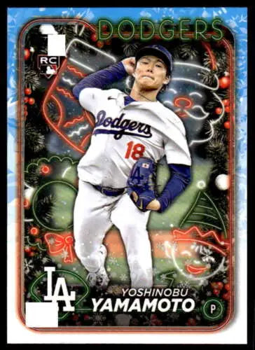 2024 Topps Holiday H88 Yoshinobu Yamamoto baseball card with original gloss finish