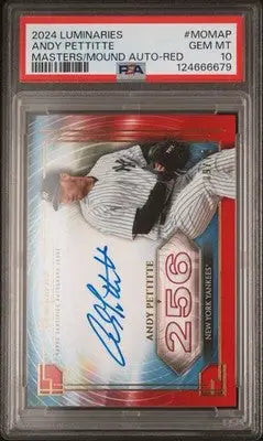 2024 Topps Luminaries Andy Pettitte graded 10 PSA baseball card featuring mound auto