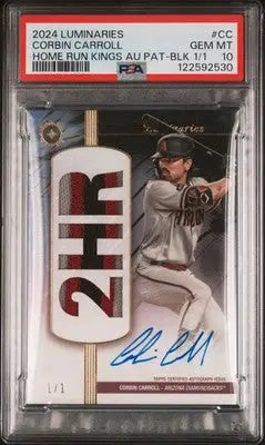 2024 Topps Luminaries Corbin Carroll baseball card with 2HR patch and autograph, PSA 10
