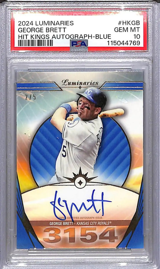 2024 Topps Luminaries Hit Kings Blue George Brett Kansas City Royals baseball card