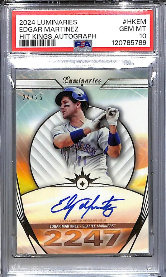 2024 Topps Luminaries Hit Kings #HK-EM Edgar Martinez PSA 10 GEM MINT Auto 24/25 Seattle Mariners