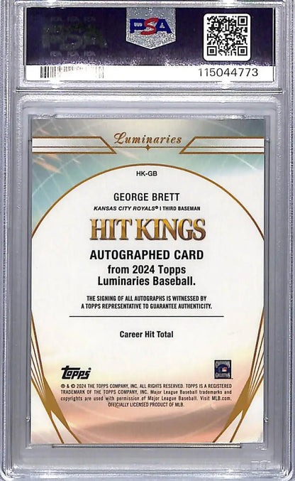 George Brett 2024 Topps Luminaries Hit Kings autographed baseball card in PSA slab