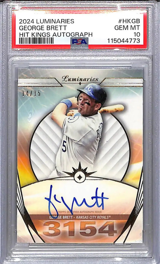 2024 Topps Luminaries Hit Kings George Brett autographed baseball card PSA 10
