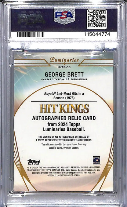 2024 Topps Luminaries Hit Kings George Brett autographed relic baseball card GEM MINT