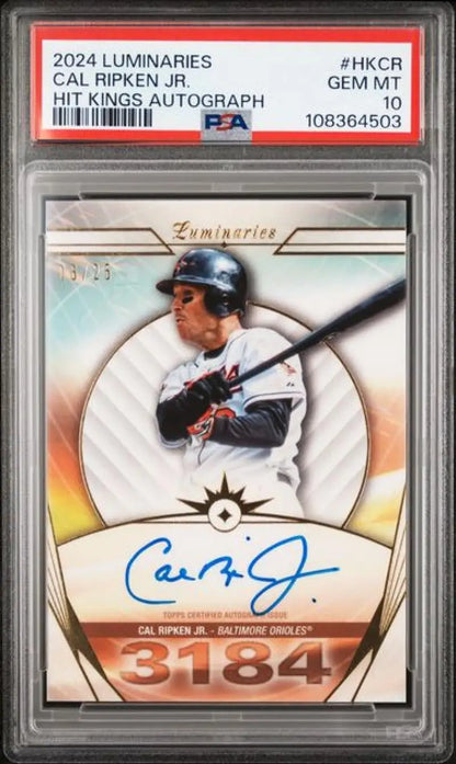Cal Ripken Jr. autographed 2024 Topps Luminaries PSA 10 GEM MINT baseball card