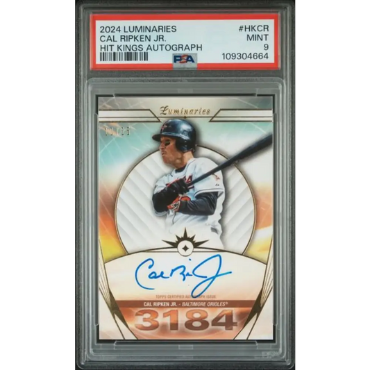 2024 Topps Luminaries #HKCR Cal Ripken Jr. PSA 9 MINT Auto 10/25 Baltimore Orioles Baseball Card