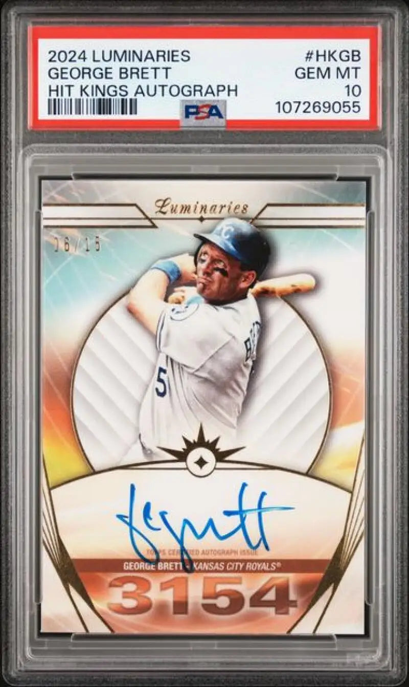 Graded George Brett Kansas City Royals baseball card from 2024 Topps Luminaries series