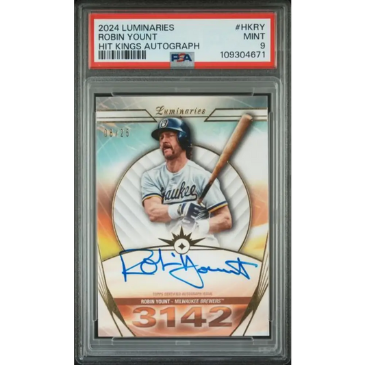 2024 Topps Luminaries #HKRY Robin Yount PSA 9 MINT Auto 8/25 Milwaukee Brewers Baseball Card