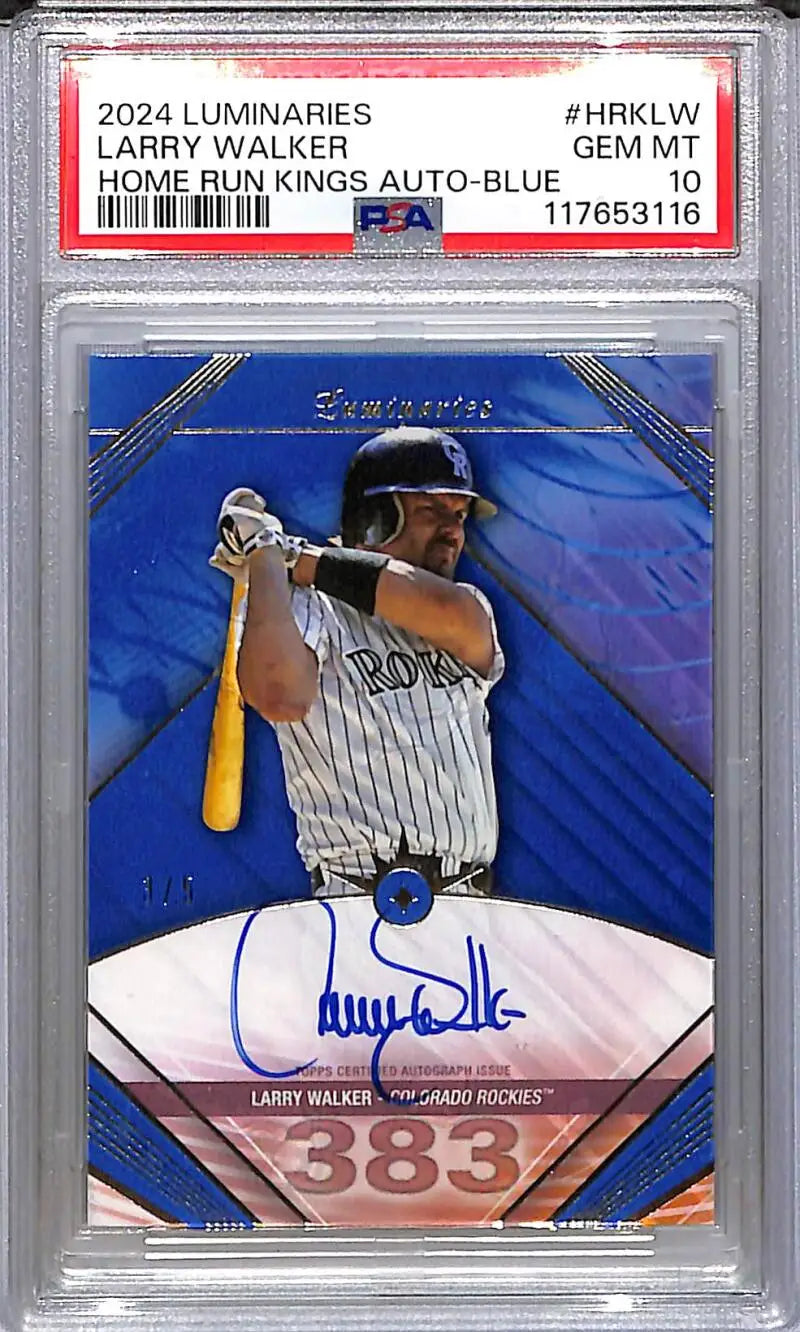 2024 Topps Luminaries Larry Walker Home Run Kings Blue Auto PSA 10 GEM MT