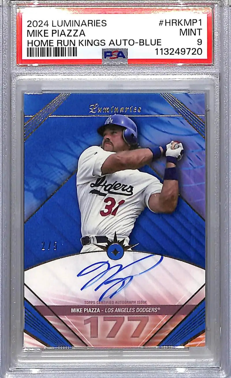 Graded Mike Piazza baseball card from 2024 Topps Luminaries Home Run Kings series