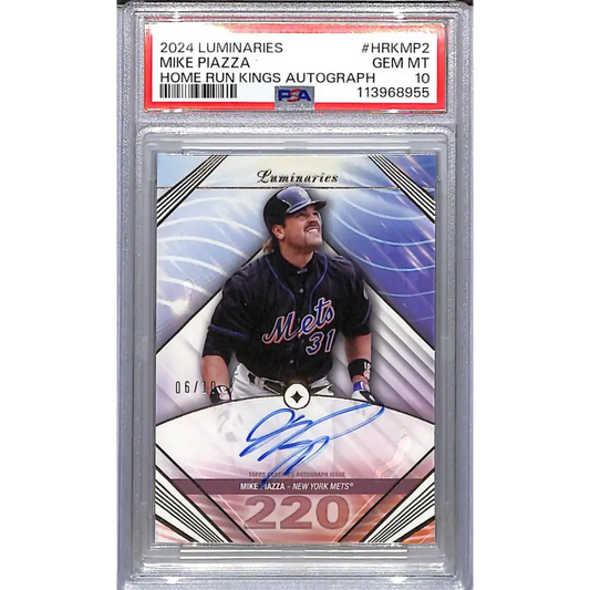 2024 Topps Luminaries Home Run Kings #HRK-MP2 Mike Piazza PSA 10 GEM MINT Auto 06/10 New York Mets