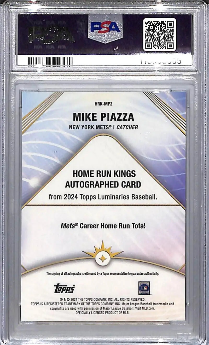Mike Piazza autographed baseball card from 2024 Topps Luminaries Home Run Kings series