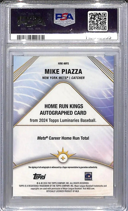 Mike Piazza autographed baseball card from 2024 Topps Luminaries Home Run Kings series