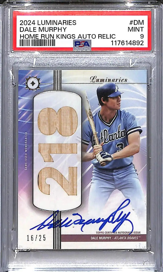 Autographed Dale Murphy baseball card from Topps Luminaries Home Run Kings series