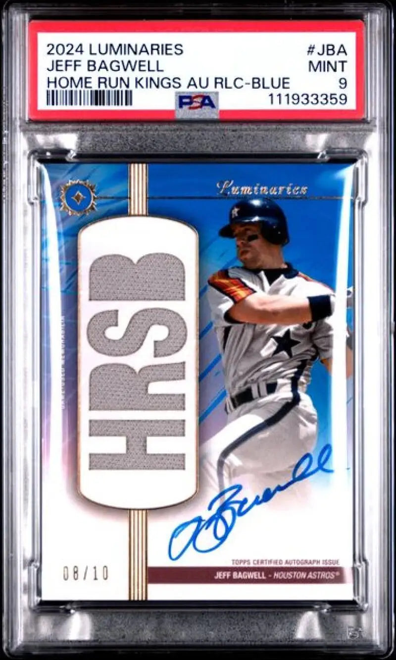 Jeff Bagwell baseball card from 2024 Topps Luminaries Home Run Kings Relics Blue series