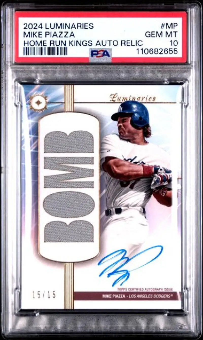 Graded Mike Piazza baseball card from 2024 Topps Luminaries Home Run Kings series