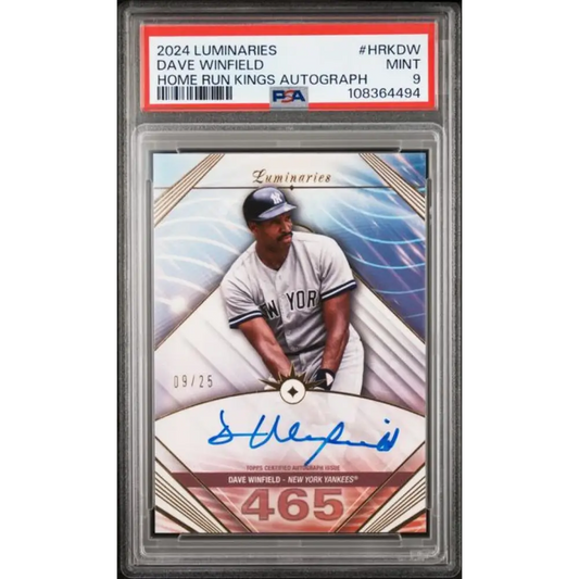 2024 Topps Luminaries #HRKDW Dave Winfield PSA 9 MINT Auto 9/25 New York Yankees Baseball Card