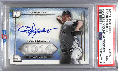 Roger Clemens autographed baseball card from 2024 Topps Luminaries Masters series