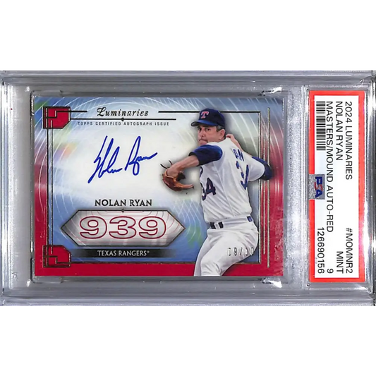 2024 Topps Luminaries Masters of the Mound #MOM-NR2 Nolan Ryan PSA 9 MINT Auto 9/10 Texas Rangers