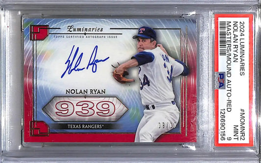 2024 Topps Luminaries Nolan Ryan Texas Rangers graded MINT baseball card alt text