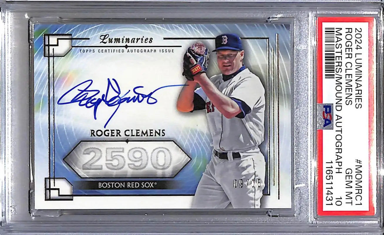 2024 Topps Luminaries Masters of the Mound #MOM-RC1 Roger Clemens PSA 10 GEM MINT Auto 9/15 Boston Red Sox - Baseball