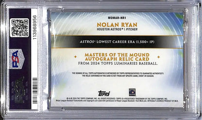 Graded Nolan Ryan baseball card from Topps Luminaries Houston Astros series