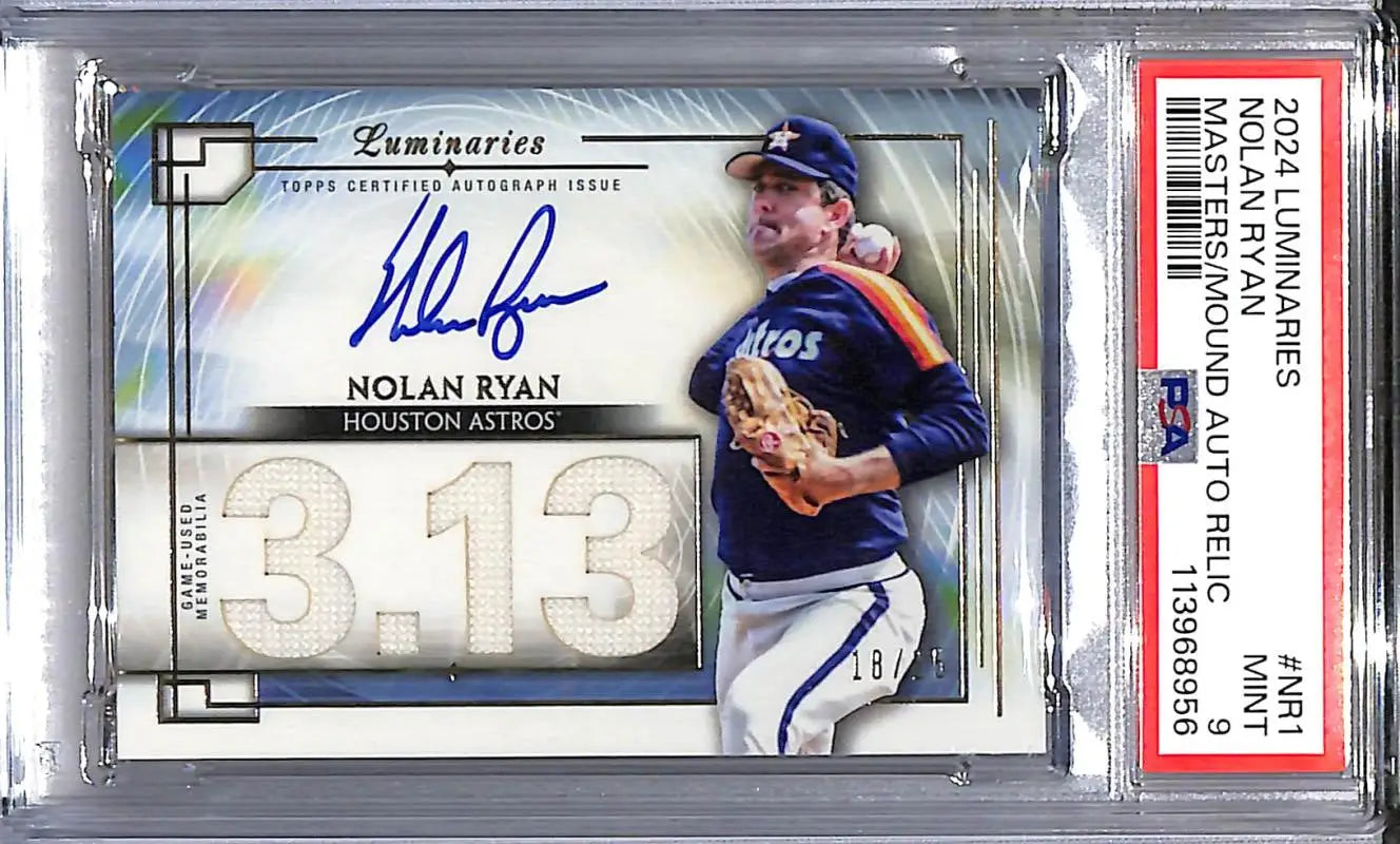 Nolan Ryan autographed baseball card from 2024 Topps Luminaries Houston Astros collection