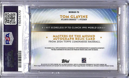 Tom Glavine autographed relic baseball card from 2024 Topps Luminaries Atlanta Braves