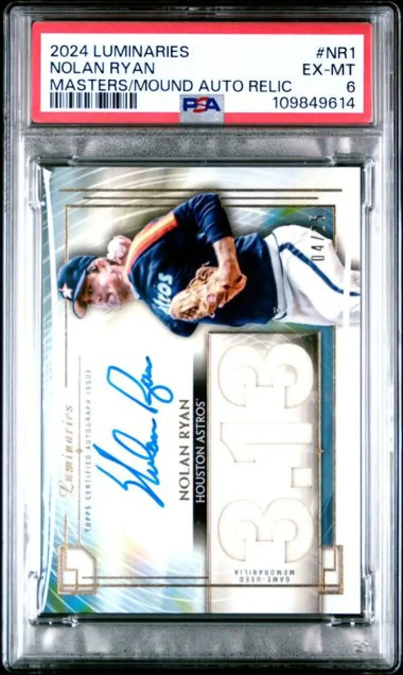 Graded Nolan Ryan baseball card from Houston Astros, 2024 Topps Luminaries series