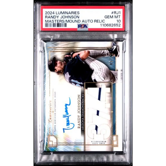 2024 Topps Luminaries #MOMARRJ1 Randy Johnson PSA 10 GEM MINT MEM Auto 5/25 Arizona Diamondbacks Baseball Card