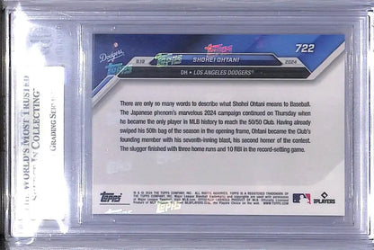 Graded Shohei Ohtani baseball card BGS 10 Pristine Los Angeles Dodgers 2024 Topps Now