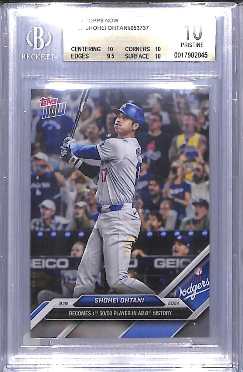 Shohei Ohtani BGS 10 Pristine baseball card Los Angeles Dodgers collectible image