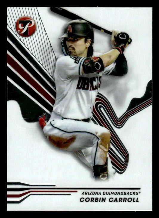 Baseball trading card of Corbin Carroll from Topps Pristine Arizona Diamondbacks 2024