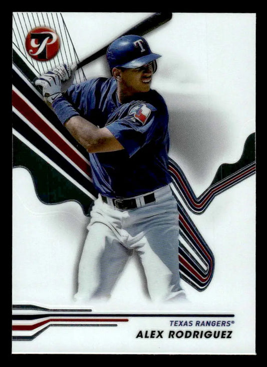 Alex Rodriguez baseball trading card from Topps Pristine featuring Texas Rangers player