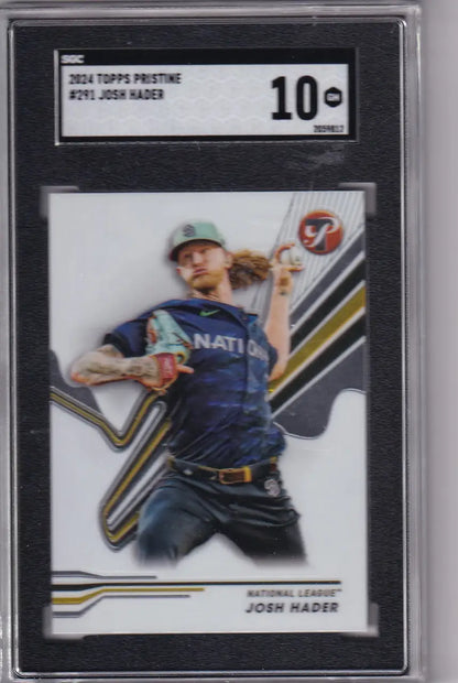 Graded 2024 Topps Pristine #291 Josh Hader SGC 10 baseball card for San Diego Padres