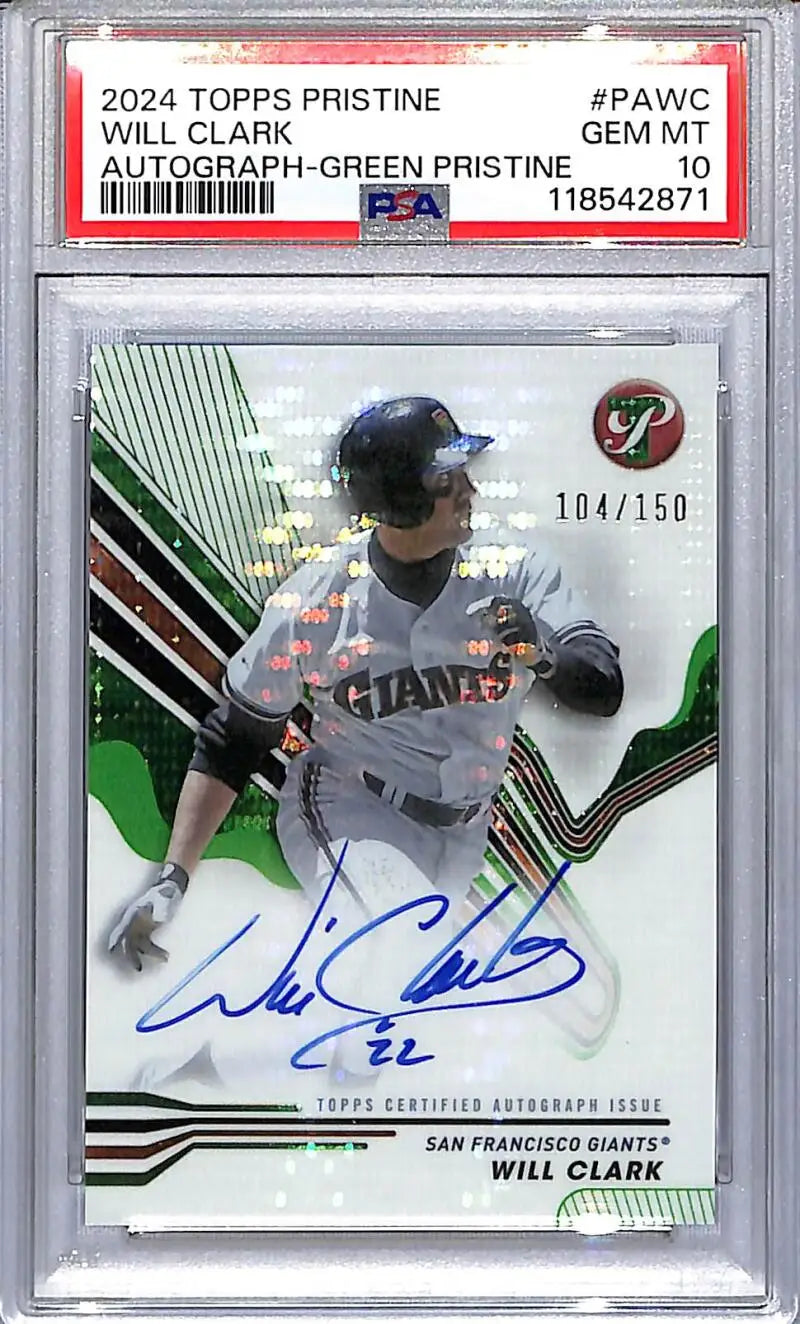 PSA-graded 2024 Topps Pristine Will Clark Green Autograph card San Francisco Giants