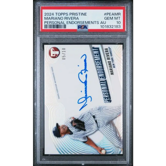 2024 Topps Pristine #PEAMR Mariano Rivera PSA 10 GEM MINT Auto 5/10 New York Yankees Baseball Card
